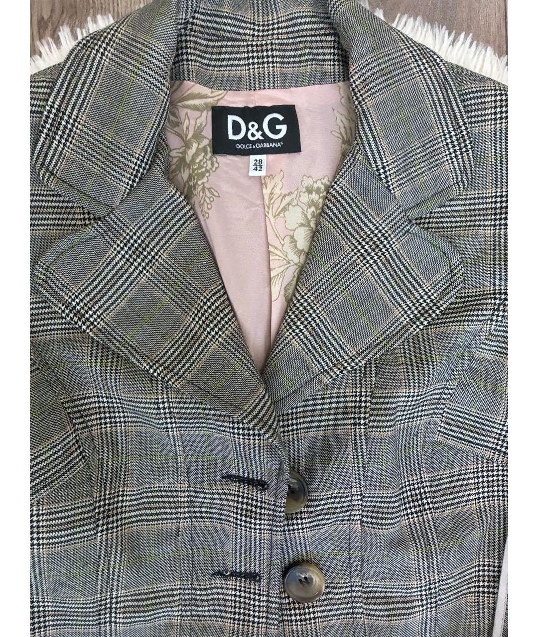 DOLCE&GABBANA Серый шерстяной жакет/пиджак, фото 3