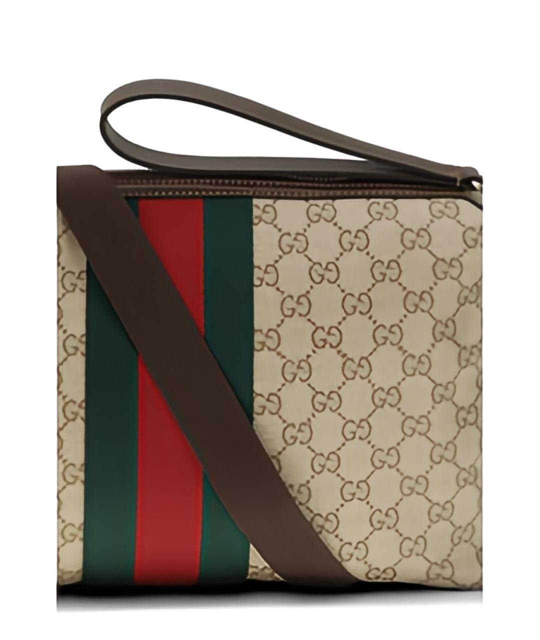 GUCCI Бежевая хлопковая сумка на плечо, фото 2