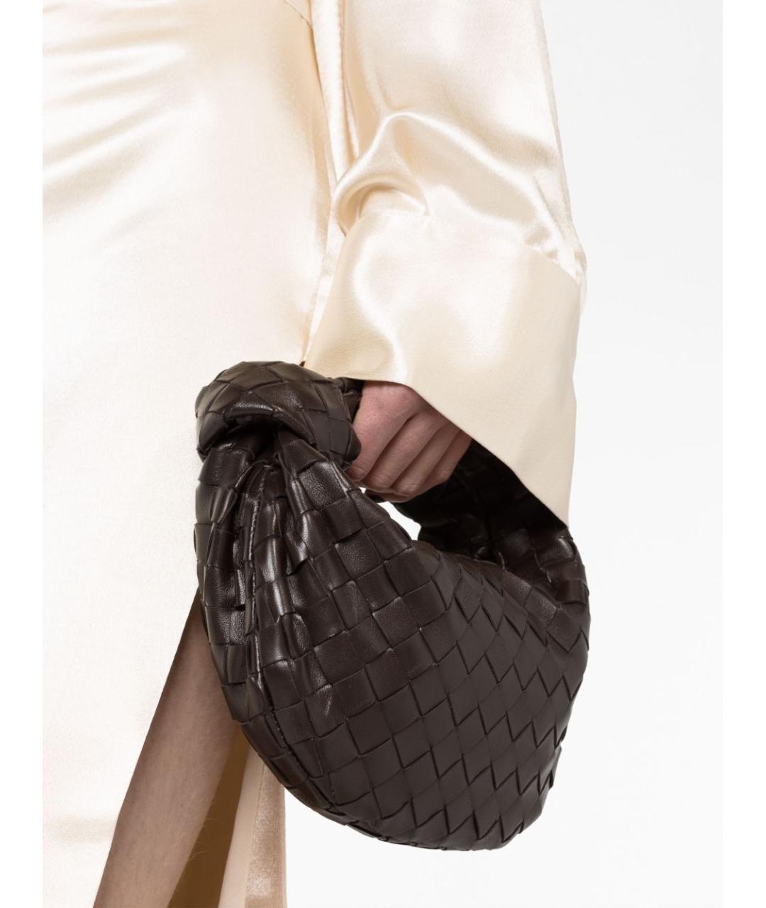 BOTTEGA VENETA Коричневая кожаная сумка через плечо, фото 2