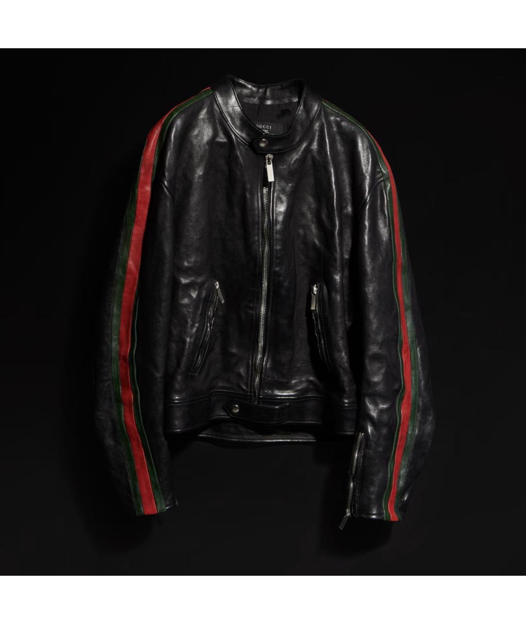 GUCCI Черная кожаная куртка, фото 4