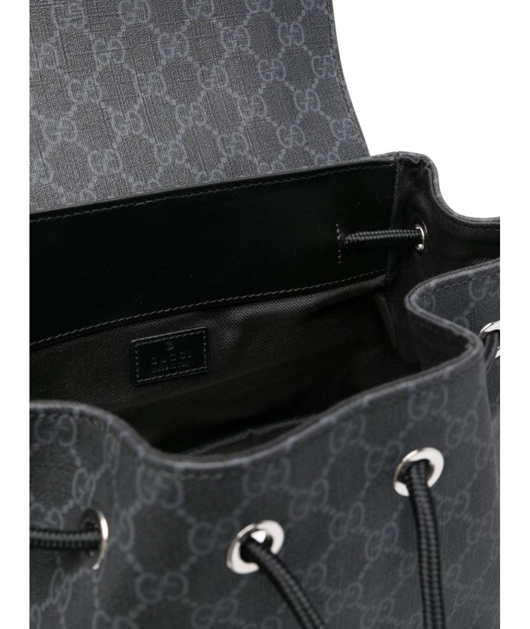 GUCCI Черный рюкзак из искусственной кожи, фото 3