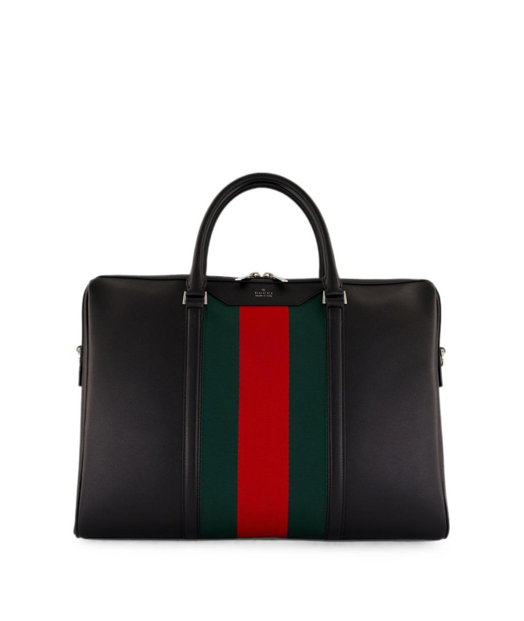 GUCCI Черная кожаная сумка тоут, фото 1