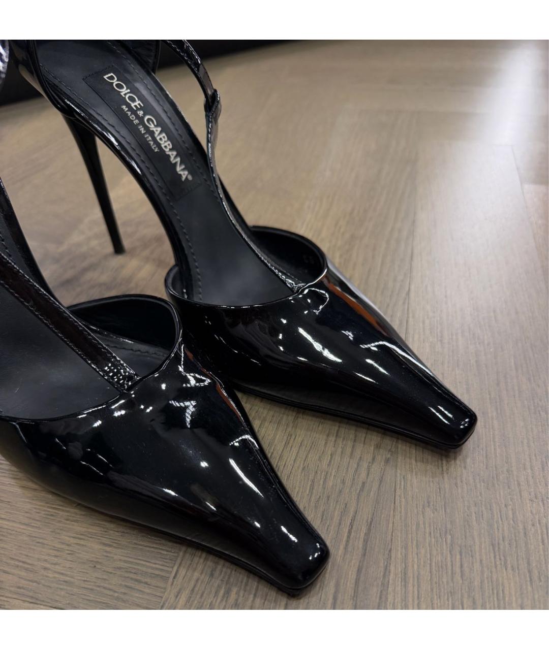 DOLCE&GABBANA Черные туфли из лакированной кожи, фото 4