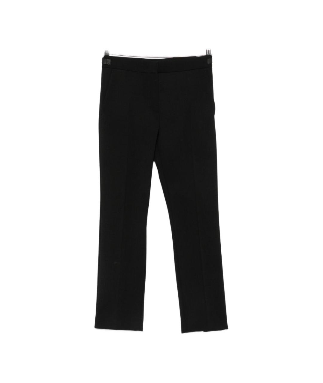 MAX MARA Черные шерстяные прямые брюки, фото 1