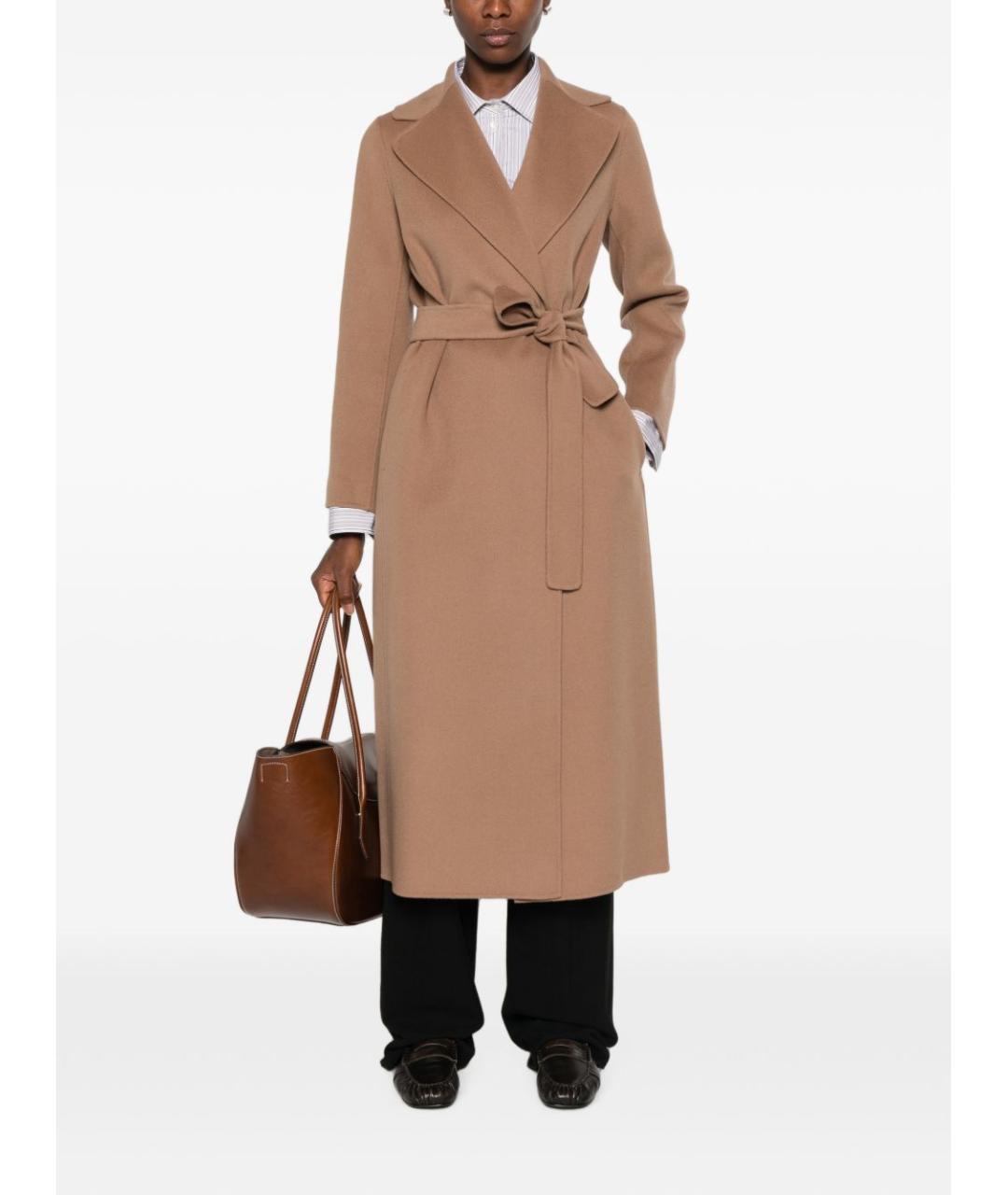 'S MAX MARA Бежевое шерстяное пальто, фото 2