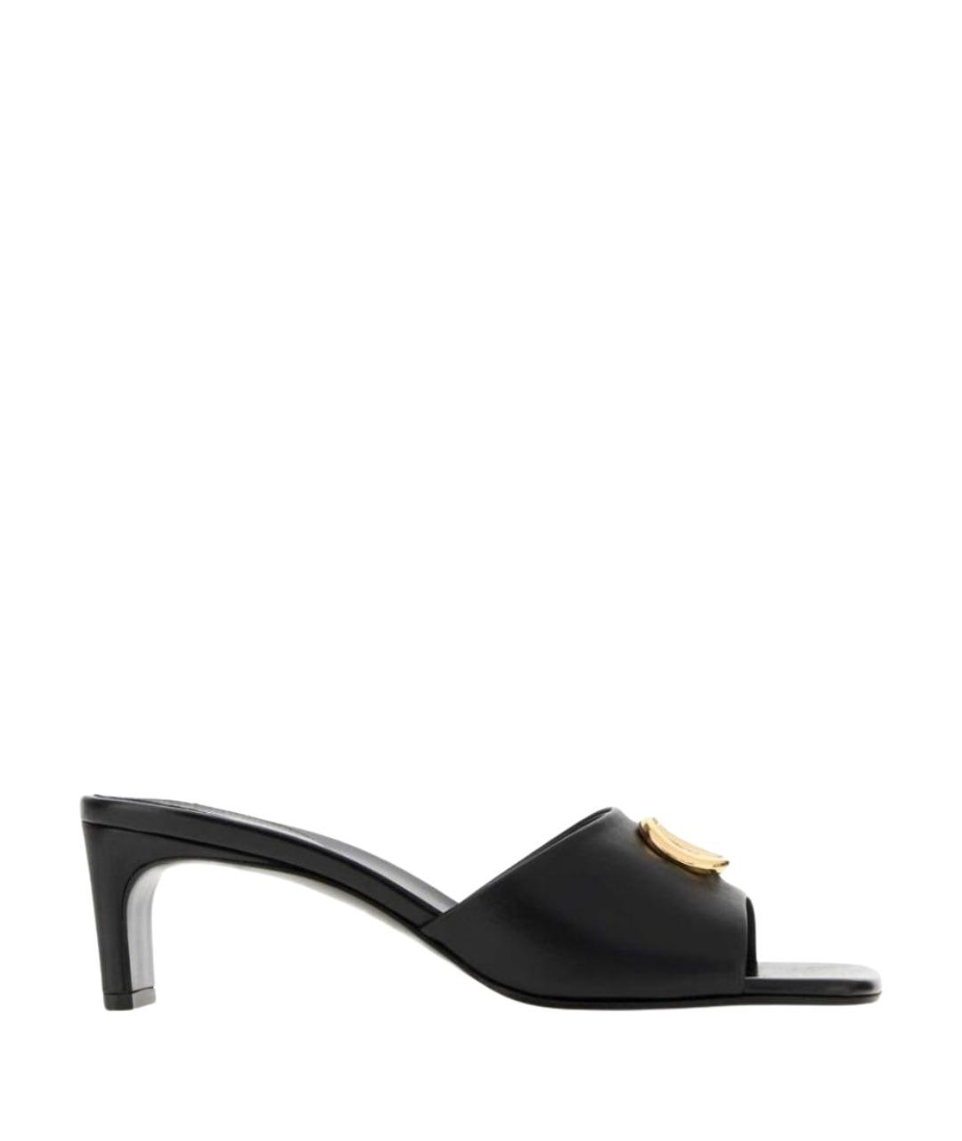 GUCCI Черные кожаные мюли, фото 1