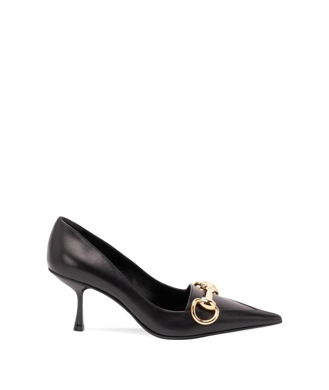GUCCI Черные кожаные туфли, фото 1