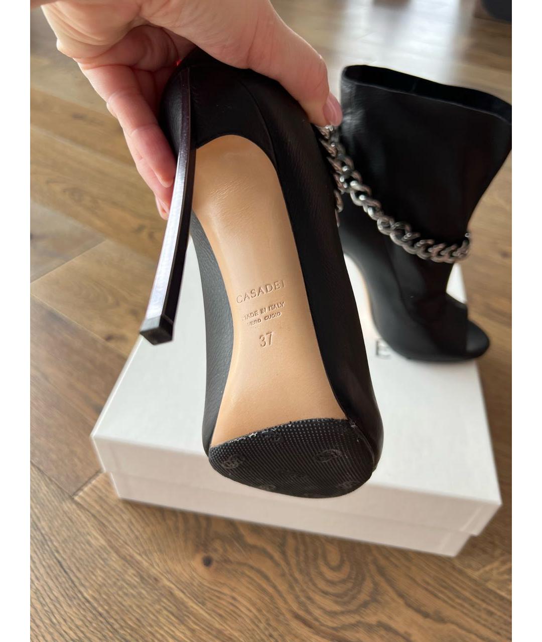 CASADEI Черные кожаные ботильоны, фото 3