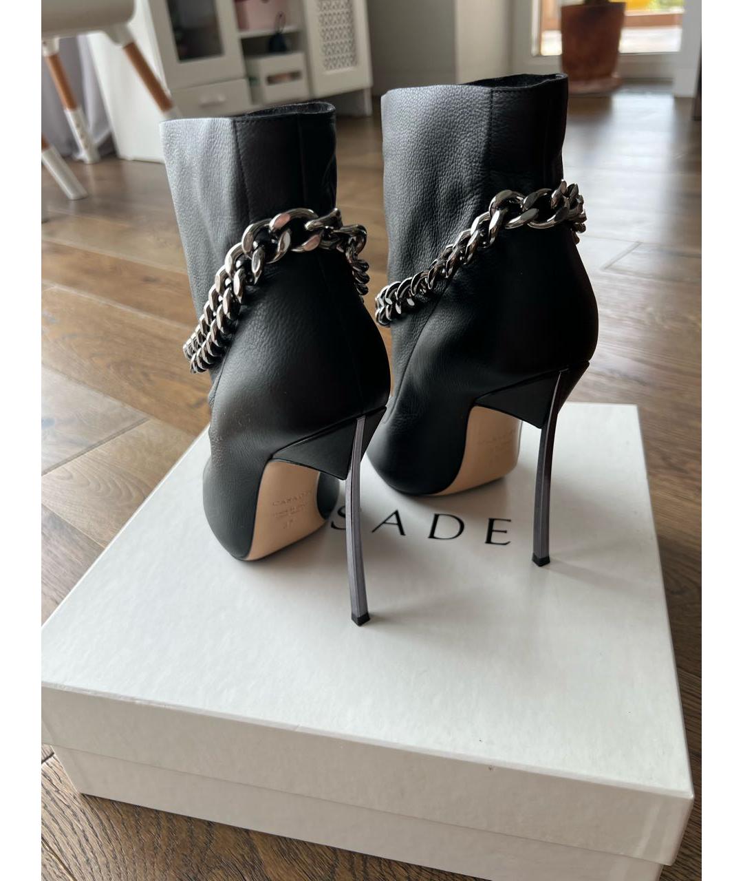 CASADEI Черные кожаные ботильоны, фото 4