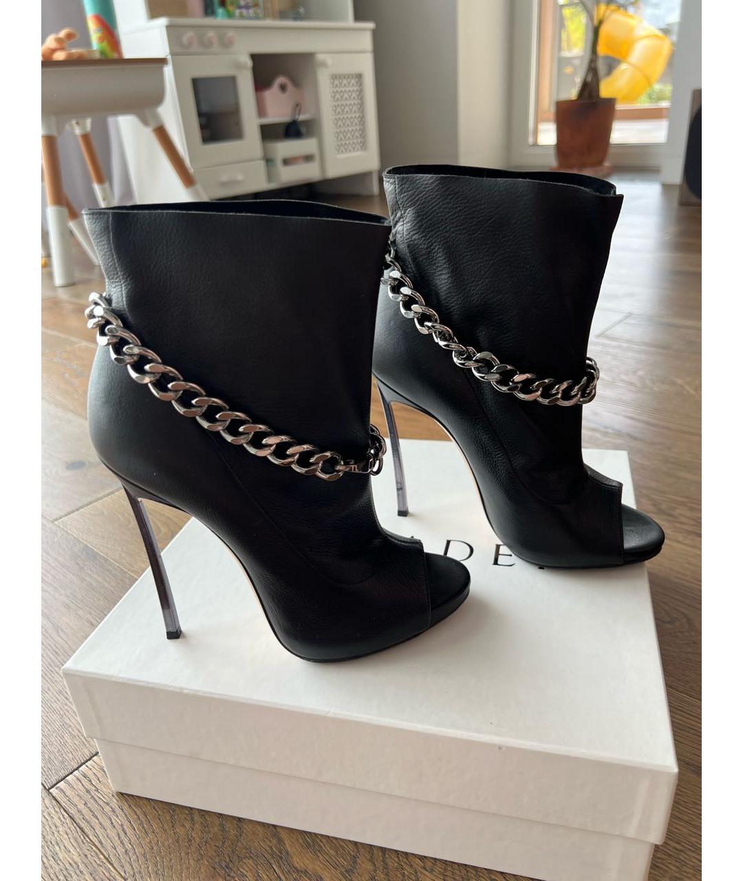 CASADEI Черные кожаные ботильоны, фото 5