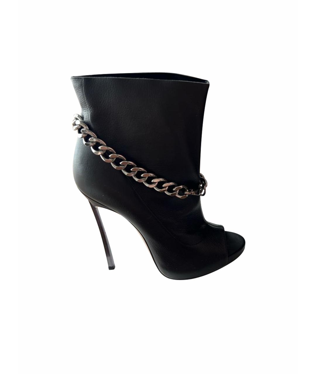 CASADEI Черные кожаные ботильоны, фото 1