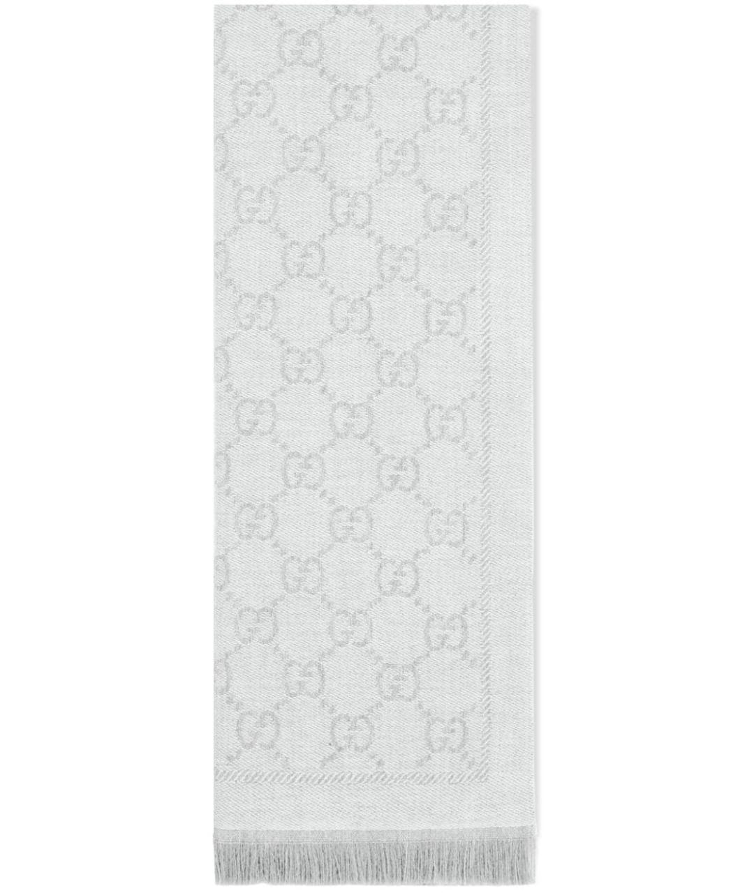 GUCCI Серый шерстяной шарф, фото 1
