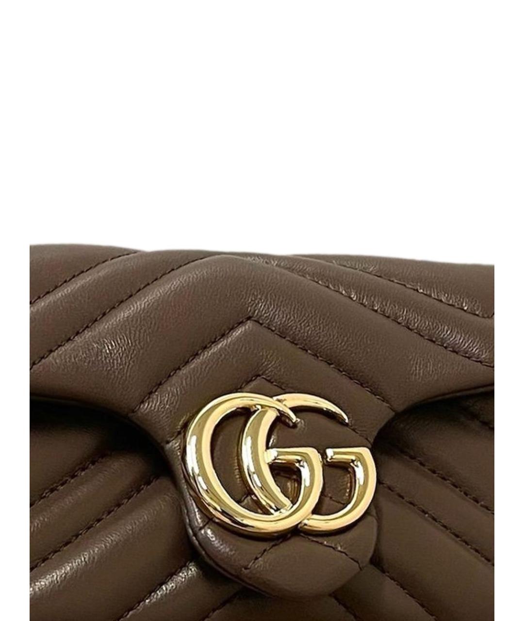 GUCCI Коричневая кожаная сумка через плечо, фото 2