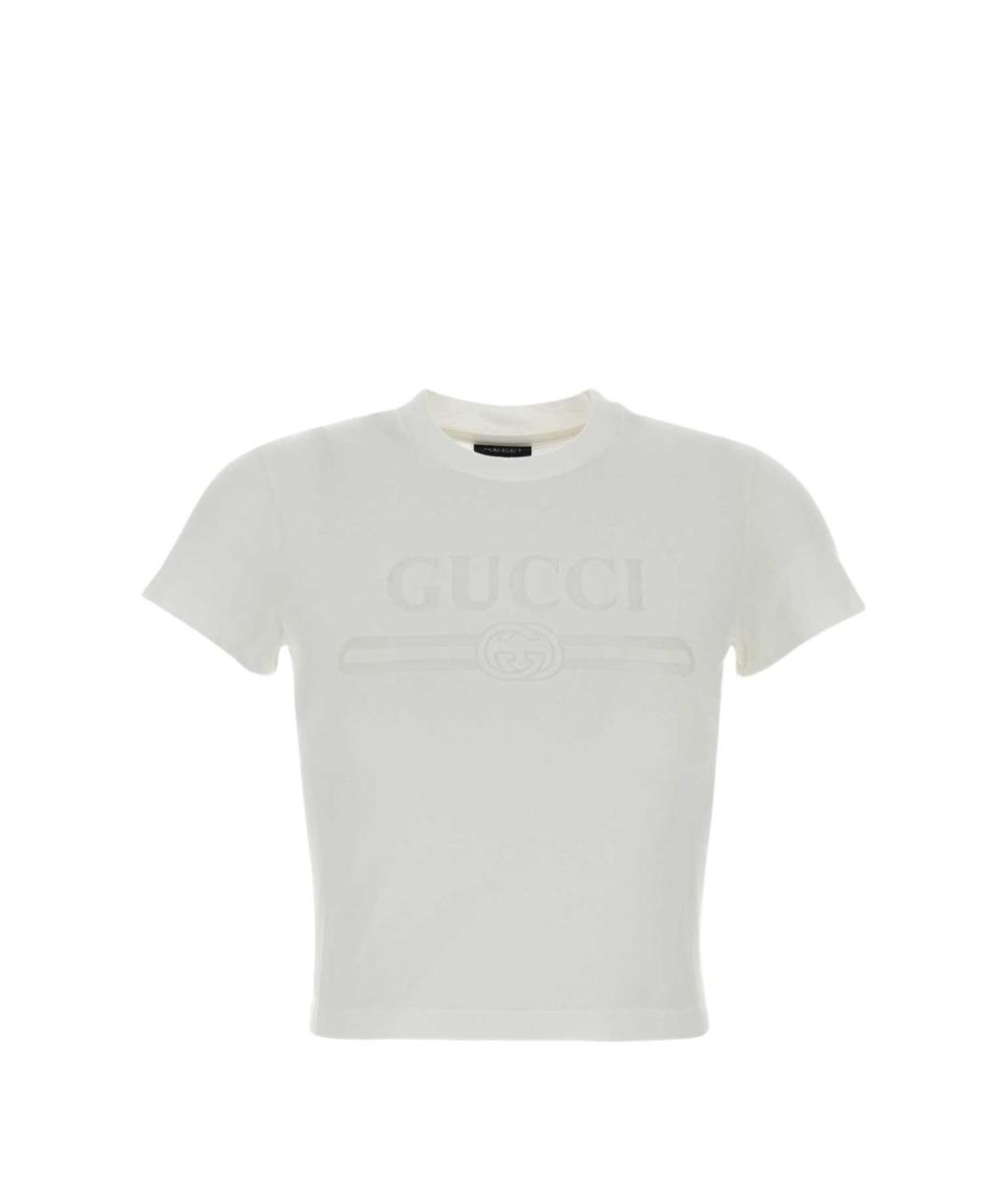 GUCCI Белая хлопковая футболка, фото 1