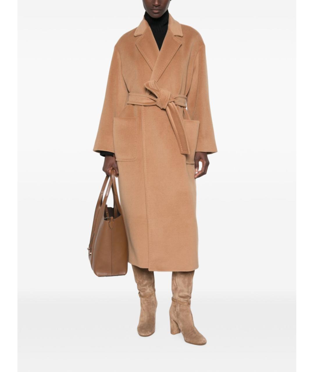 MAX MARA Бежевое шерстяное пальто, фото 5