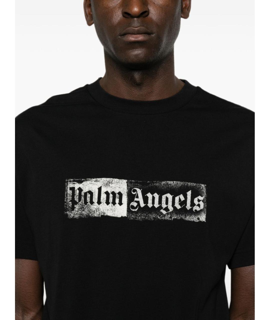 PALM ANGELS Черная хлопковая футболка, фото 4