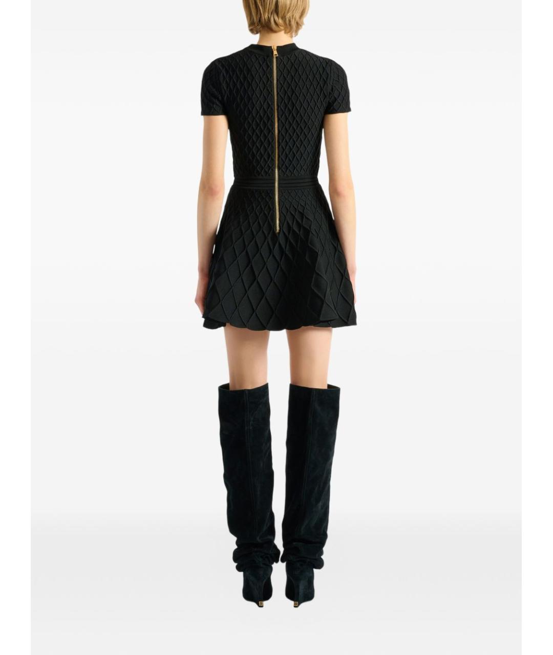 BALMAIN Черное вискозное повседневное платье, фото 2