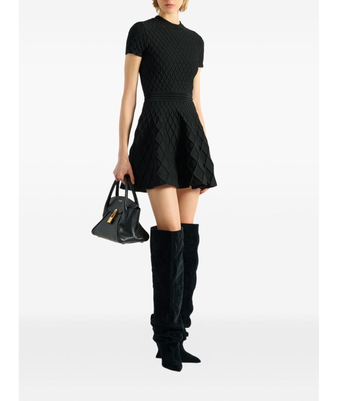 BALMAIN Черное вискозное повседневное платье, фото 4