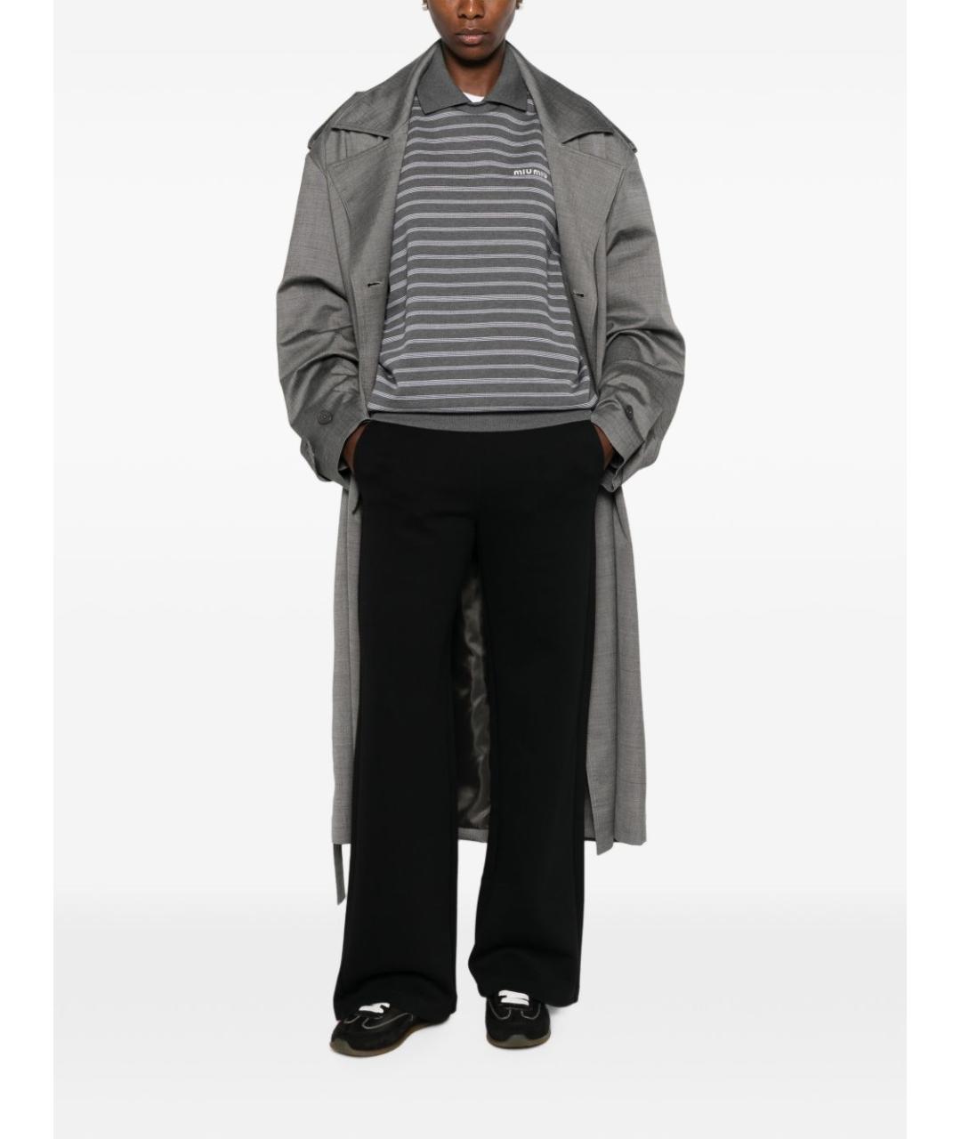 'S MAX MARA Черные хлопковые прямые брюки, фото 5