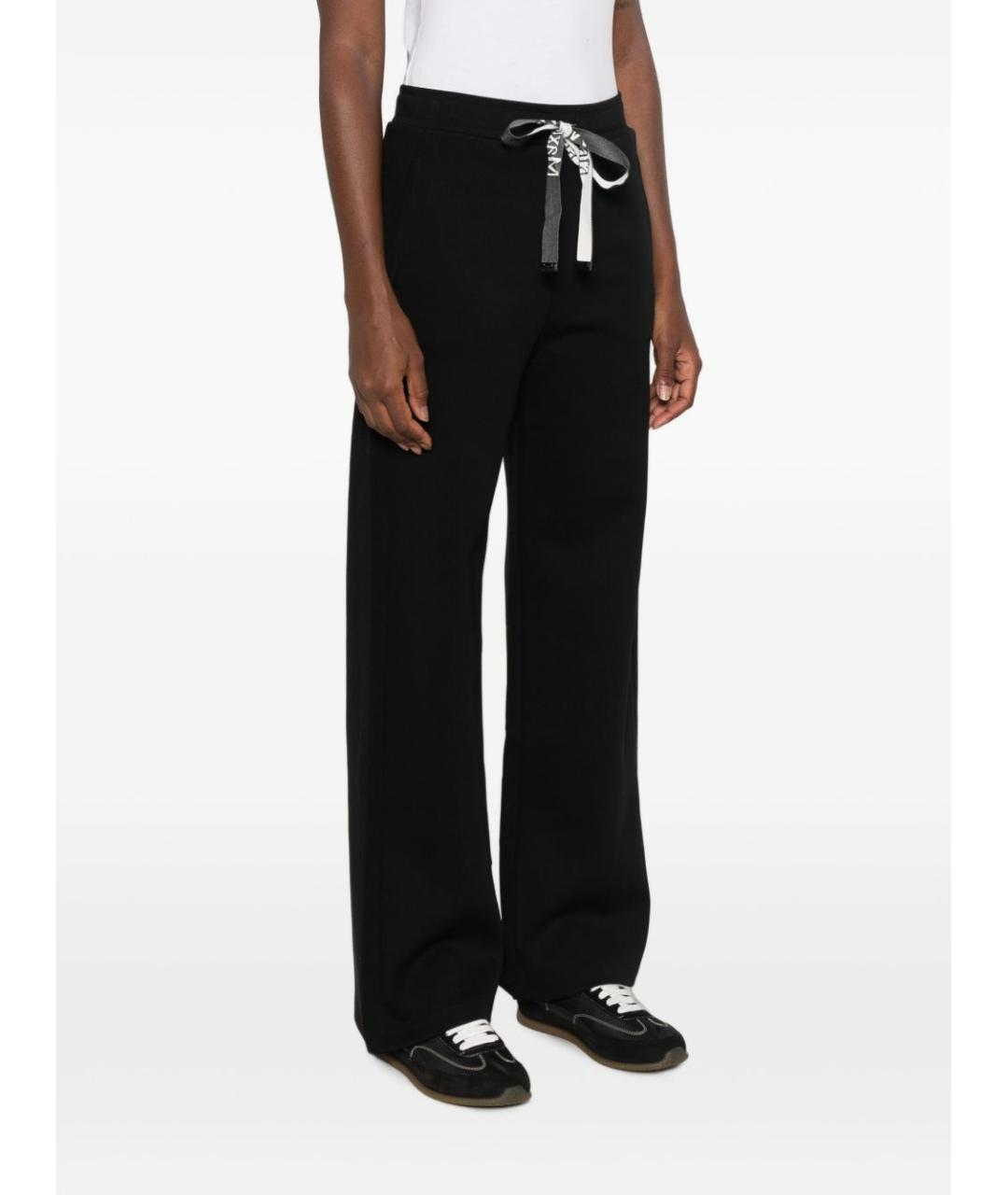 'S MAX MARA Черные хлопковые прямые брюки, фото 4