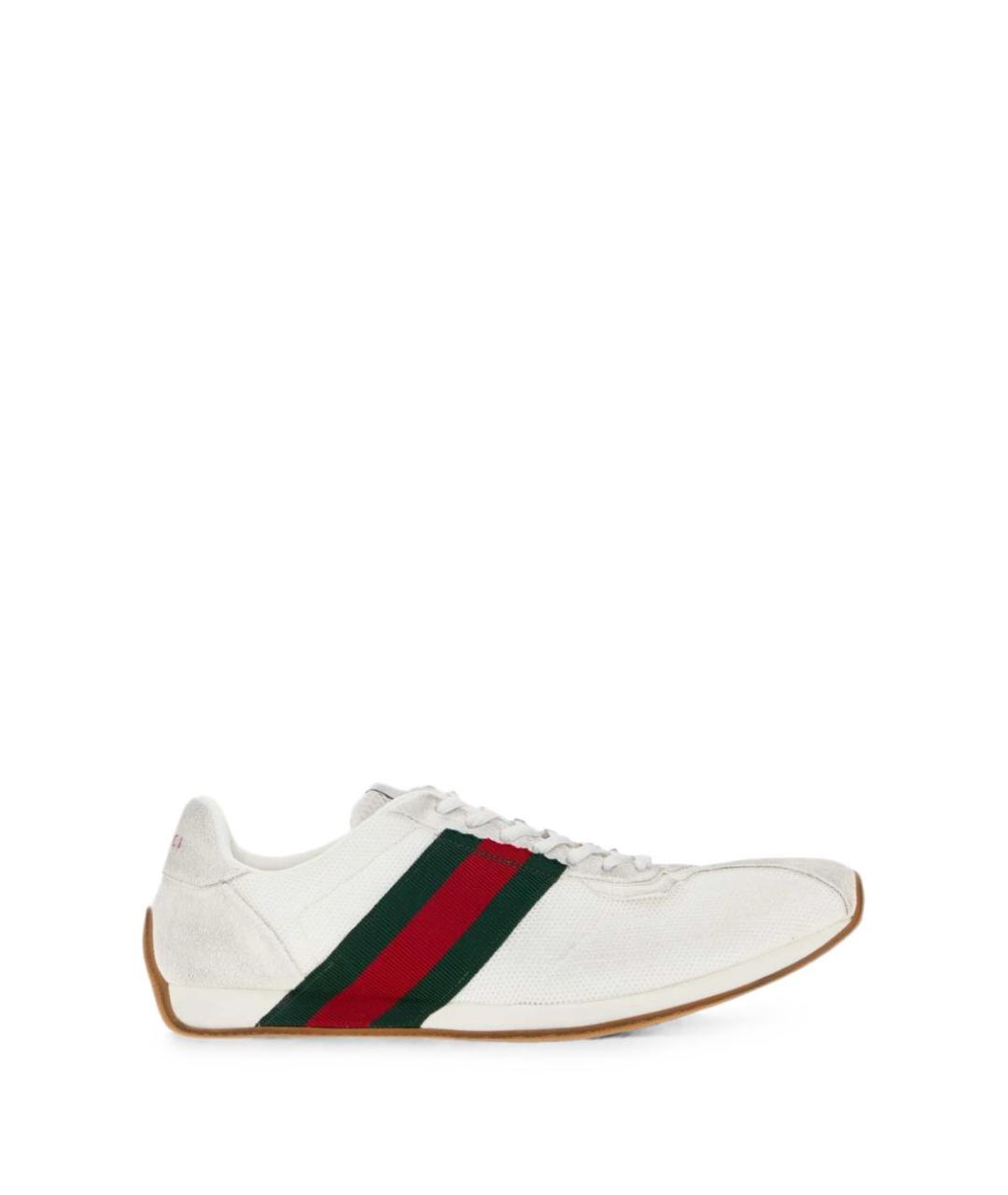 GUCCI Белые синтетические низкие кроссовки / кеды, фото 3