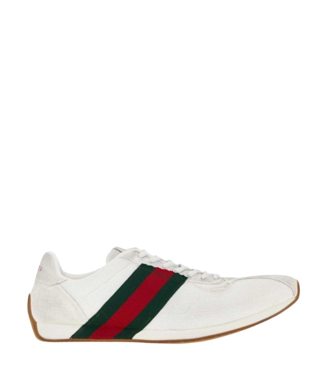 GUCCI Белые синтетические низкие кроссовки / кеды, фото 1