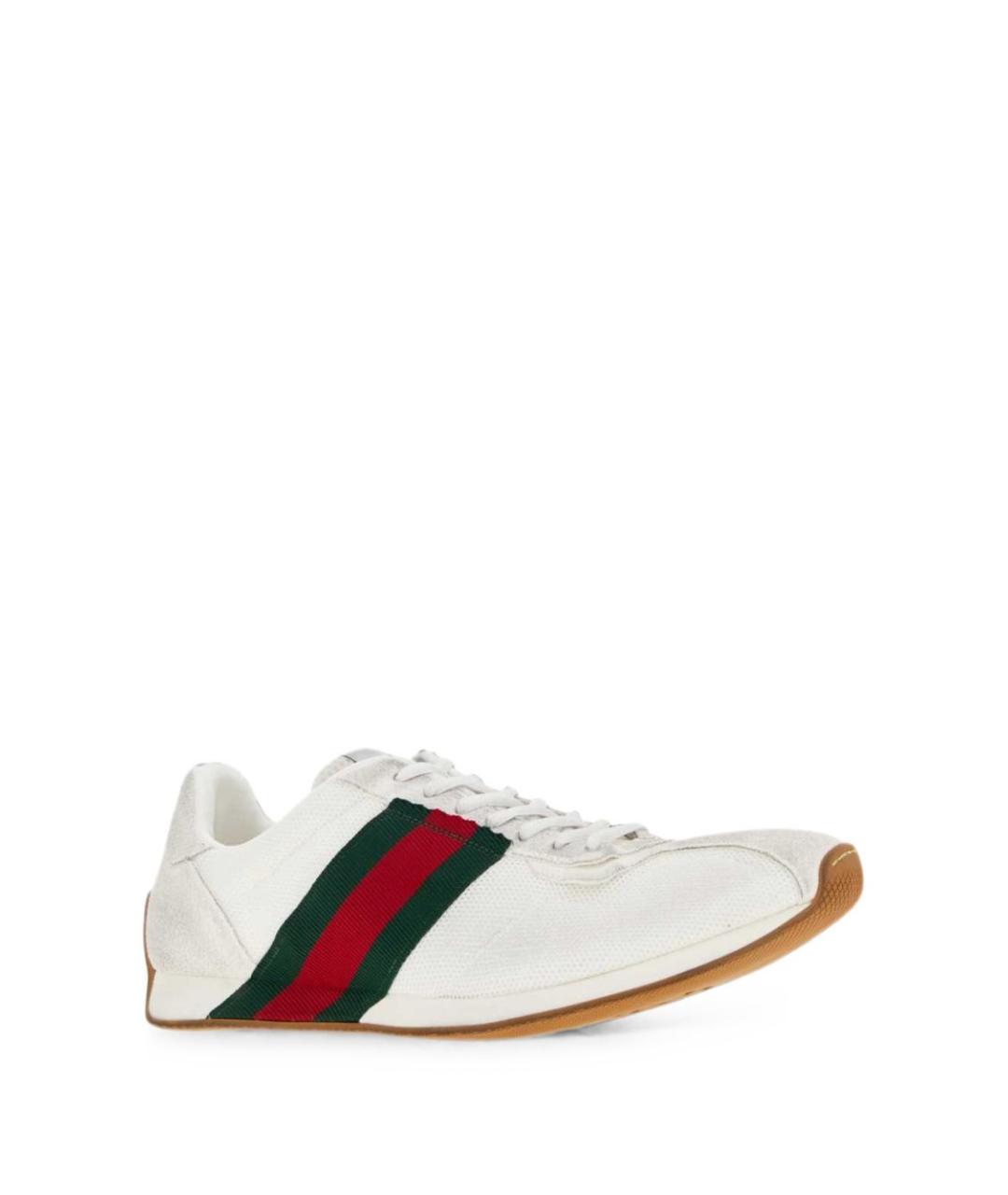 GUCCI Белые синтетические низкие кроссовки / кеды, фото 2