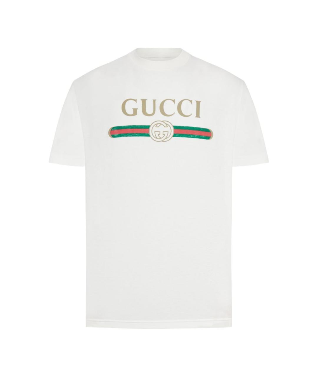 GUCCI Белая хлопковая футболка, фото 3