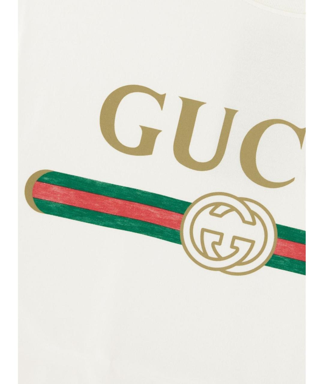 GUCCI Белая хлопковая футболка, фото 2