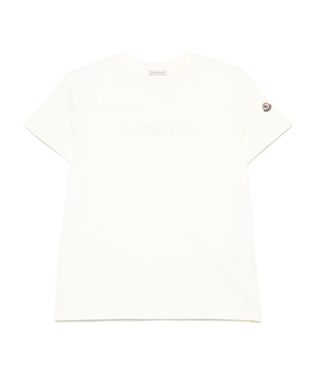 MONCLER Белая хлопковая футболка, фото 1