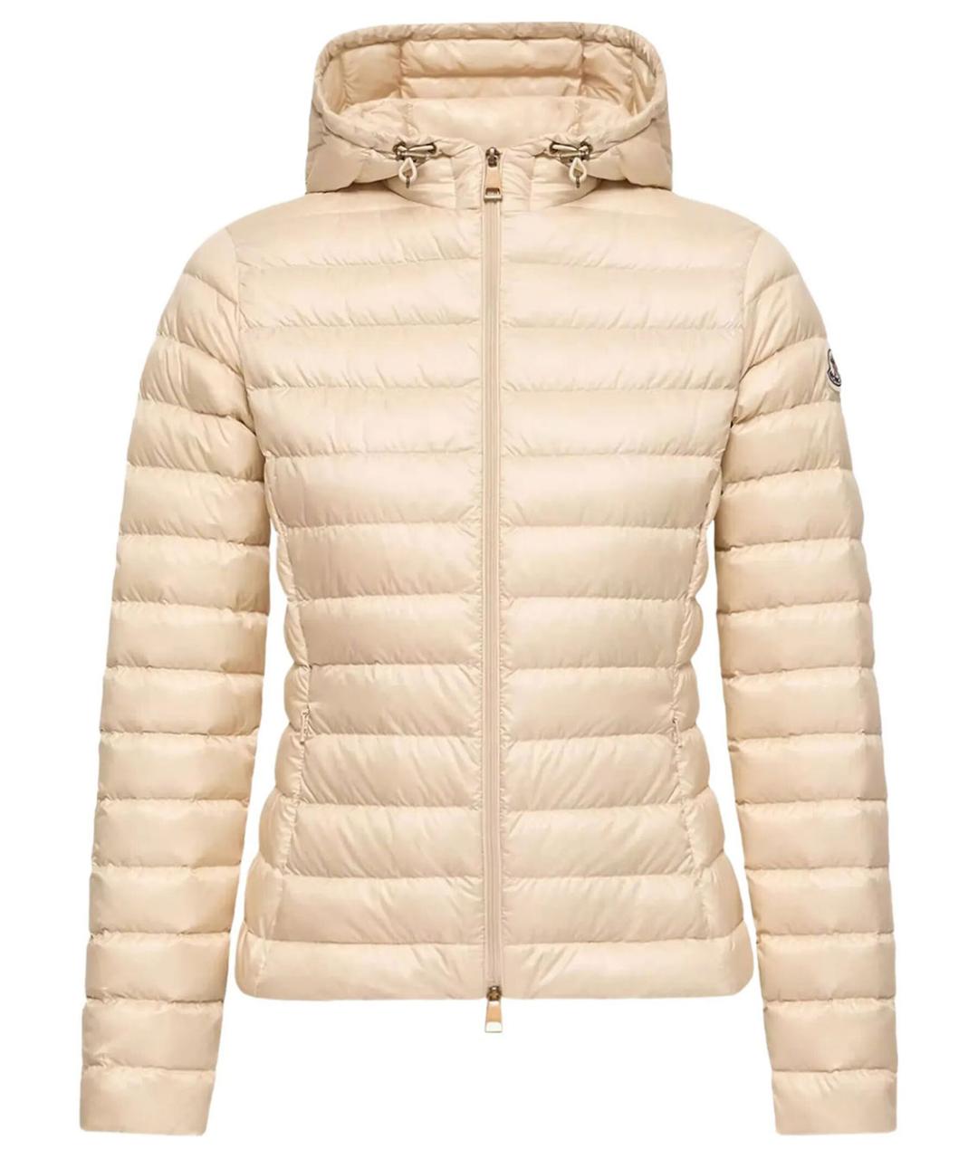 MONCLER Бежевый полиамидовый пуховик, фото 1