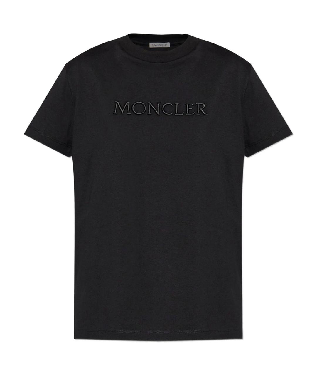 MONCLER Черная хлопковая футболка, фото 1