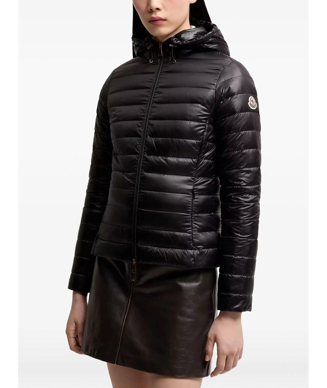 MONCLER Черный полиамидовый пуховик, фото 4