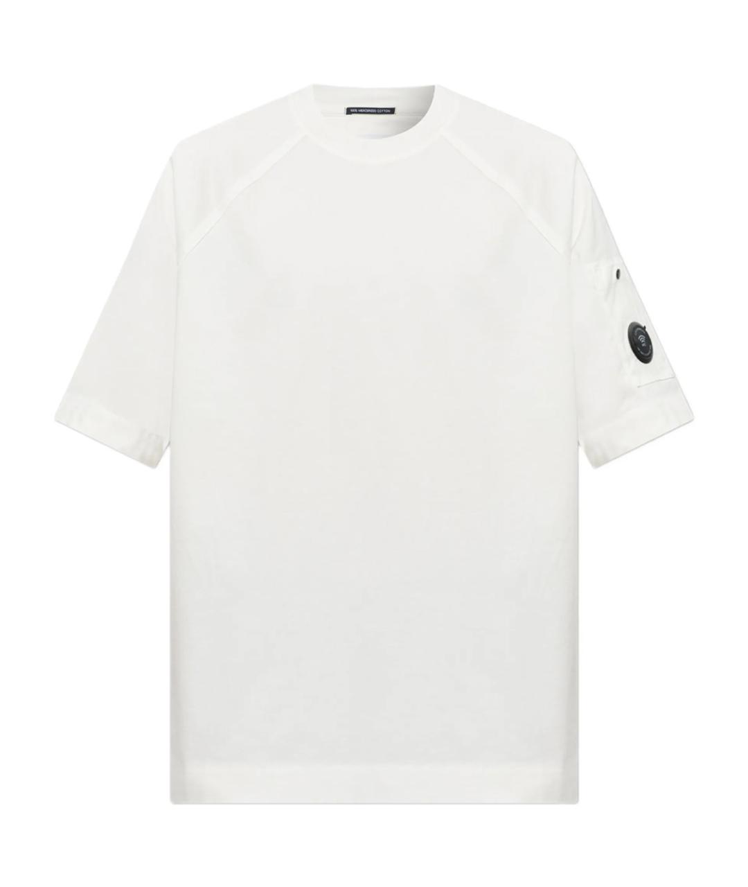 CP COMPANY Белая хлопковая футболка, фото 1