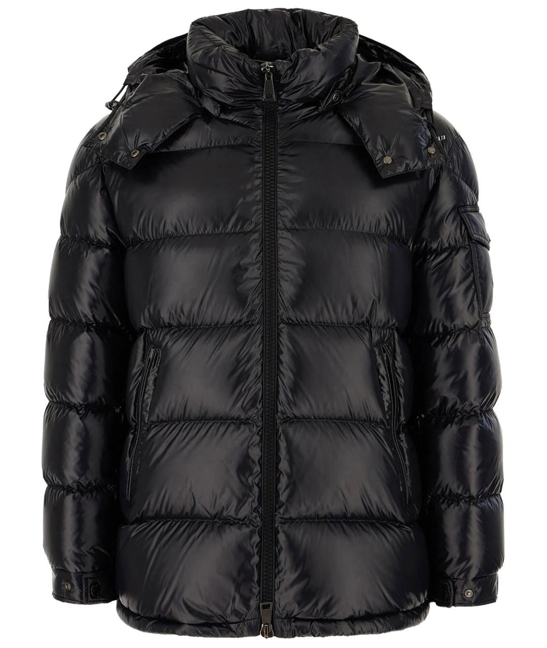 MONCLER Черный полиамидовый пуховик, фото 1