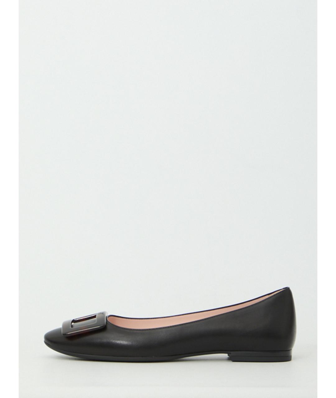 ROGER VIVIER Черные кожаные балетки, фото 4