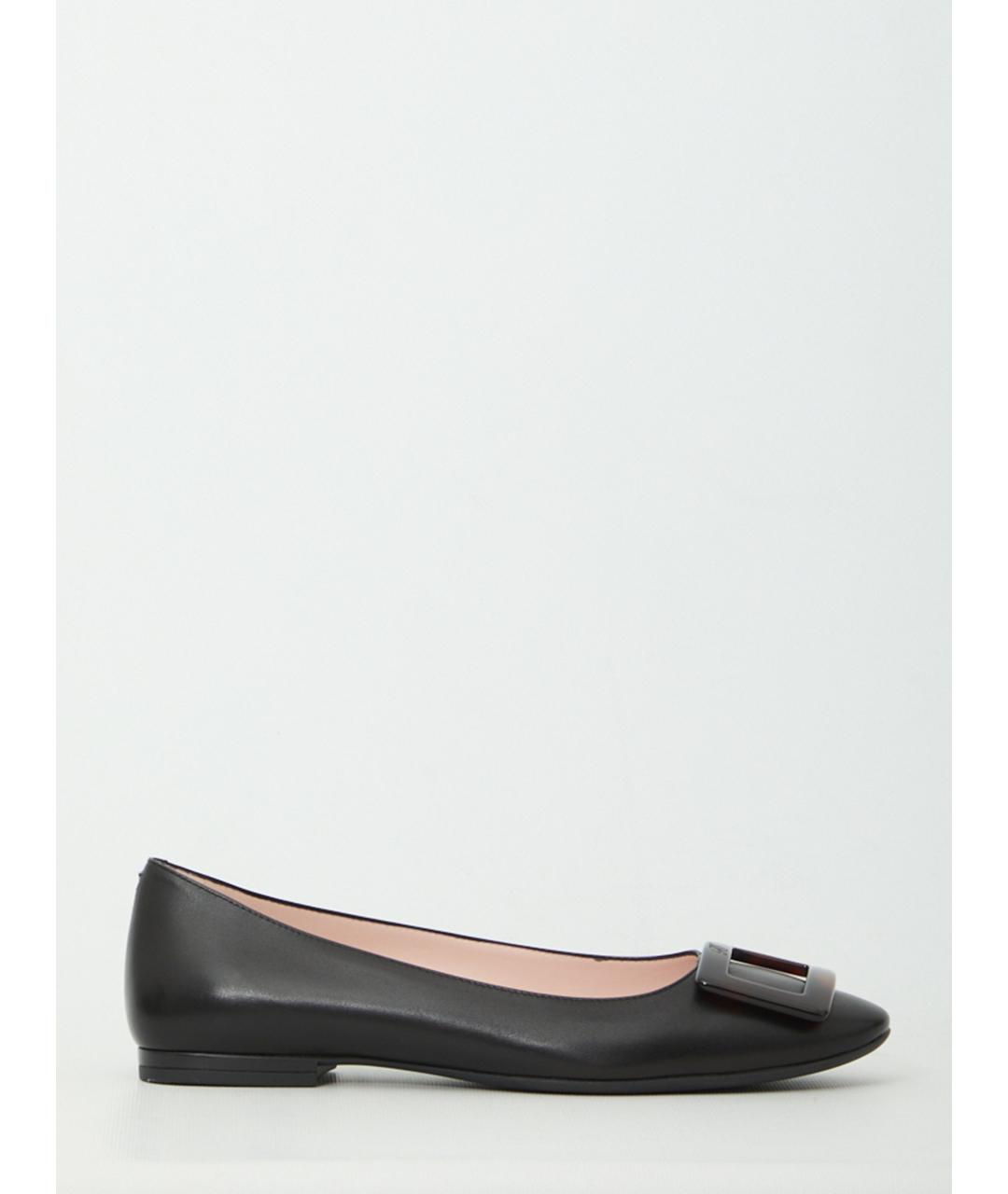 ROGER VIVIER Черные кожаные балетки, фото 6