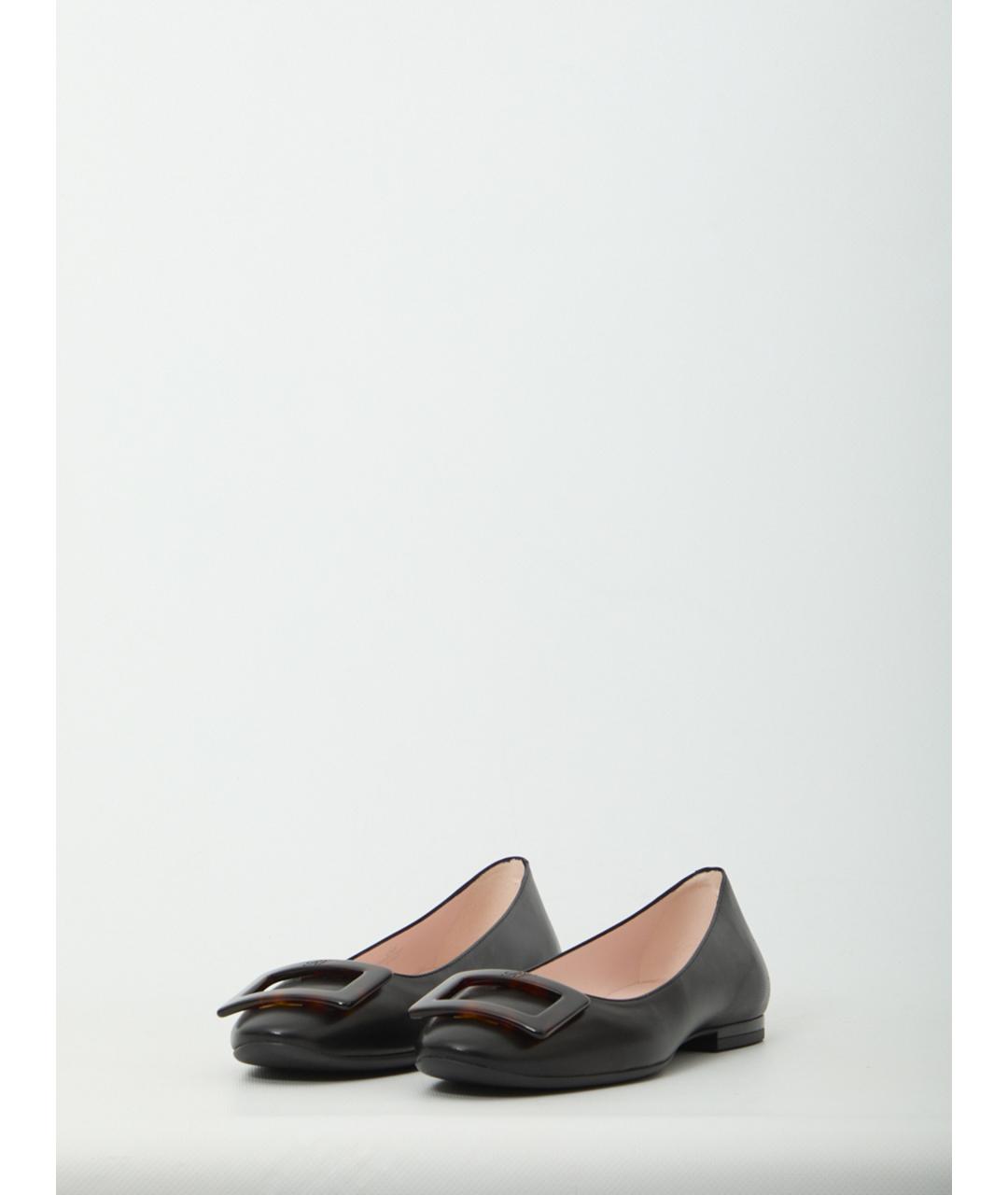 ROGER VIVIER Черные кожаные балетки, фото 2