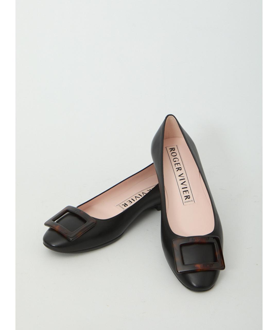 ROGER VIVIER Черные кожаные балетки, фото 5