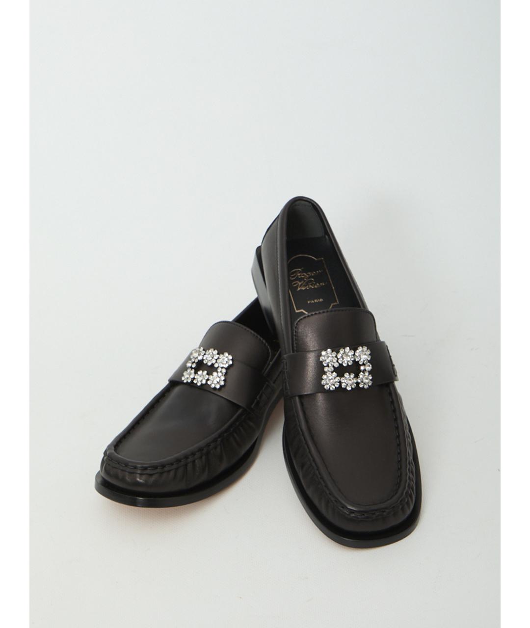 ROGER VIVIER Черные кожаные лоферы, фото 5