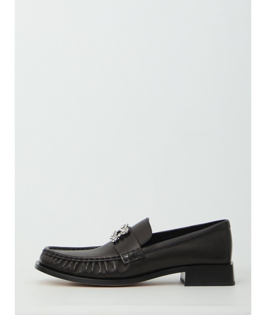 ROGER VIVIER Черные кожаные лоферы, фото 4