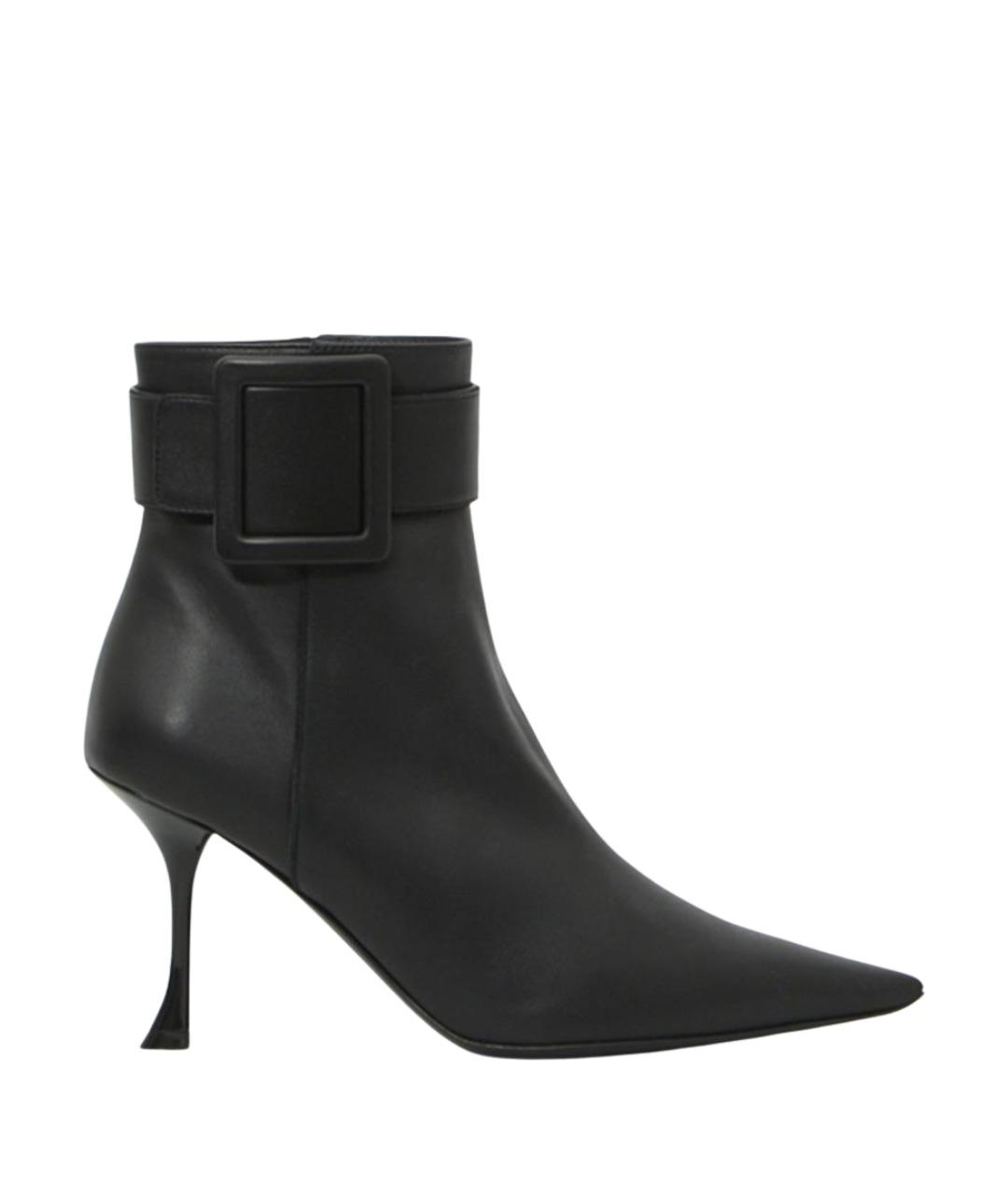 ROGER VIVIER Черные кожаные ботильоны, фото 1