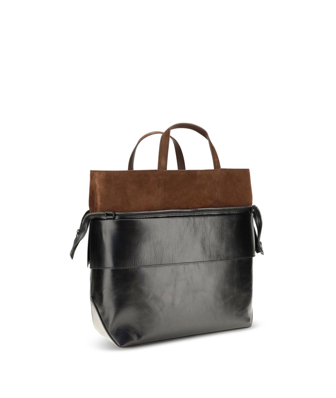 LOEWE Черная кожаная сумка тоут, фото 3