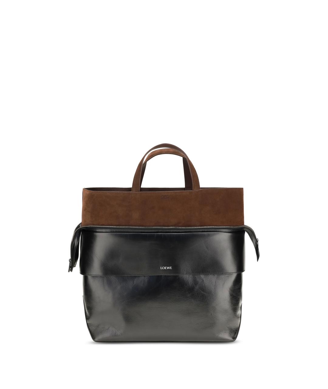 LOEWE Черная кожаная сумка тоут, фото 1