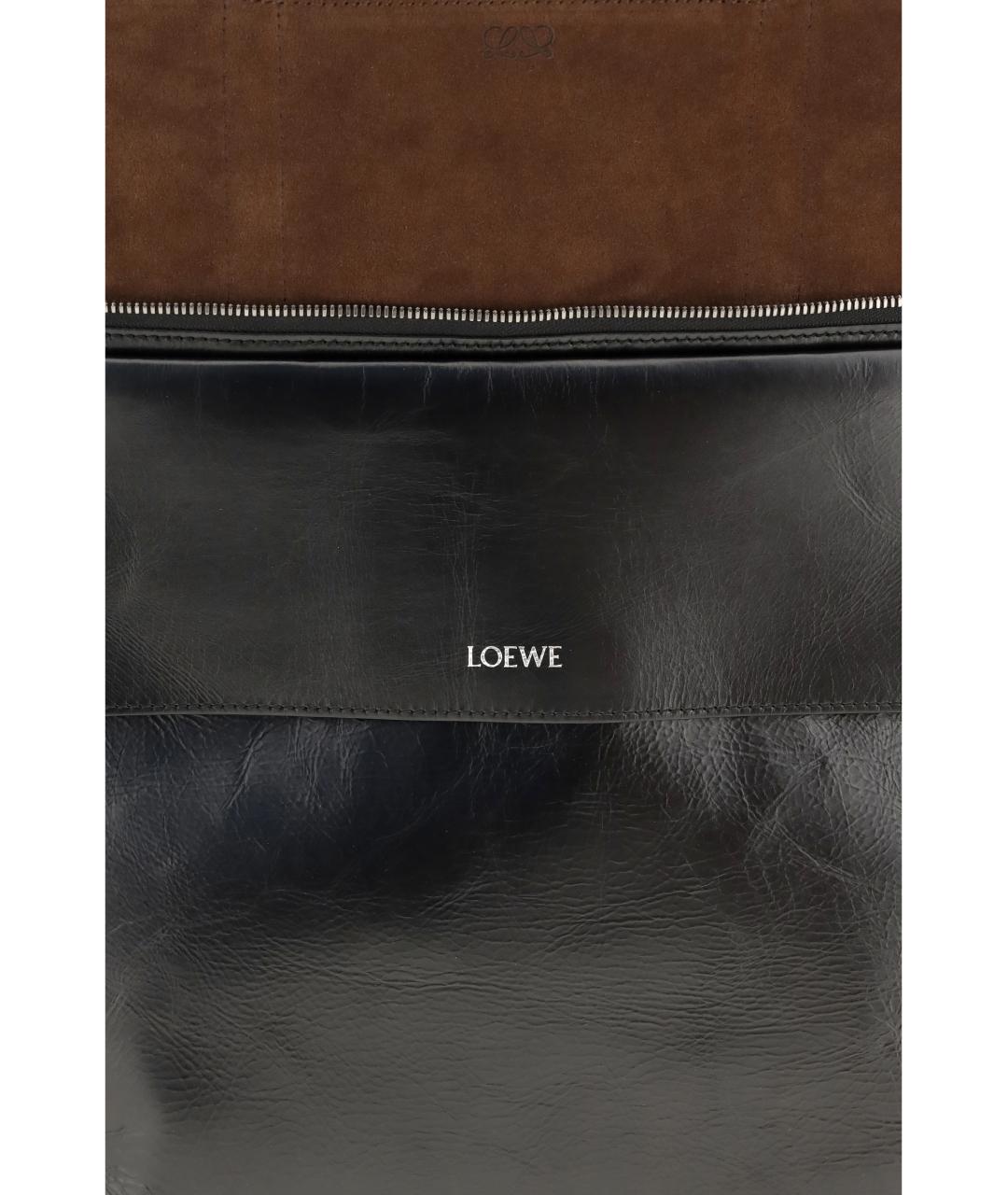 LOEWE Черная кожаная сумка тоут, фото 4