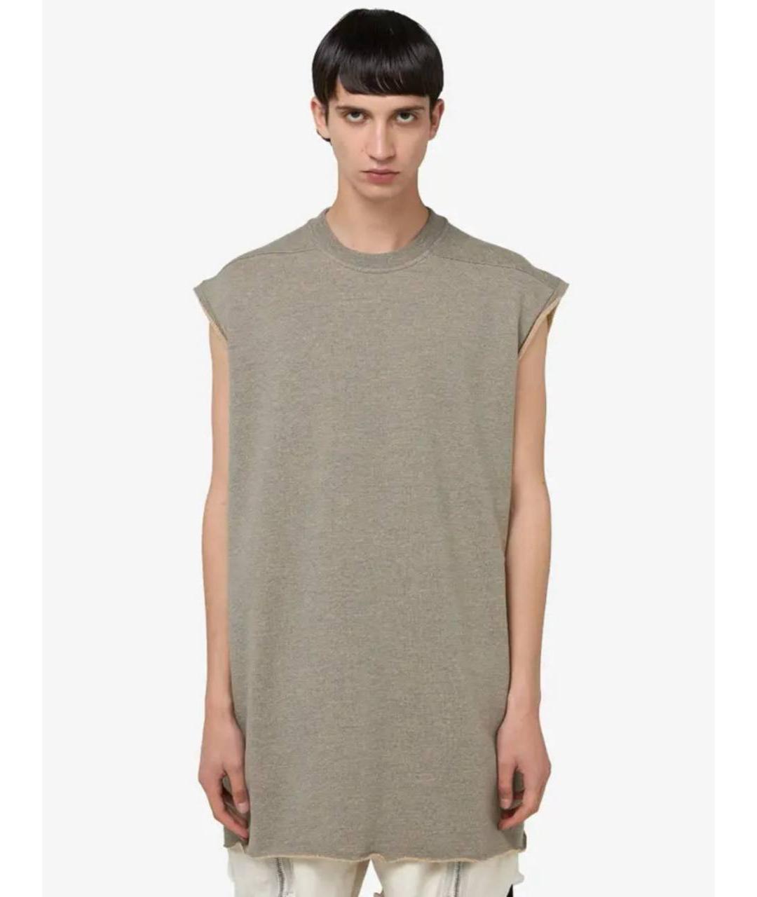 RICK OWENS DRKSHDW Серая хлопковая майка, фото 2