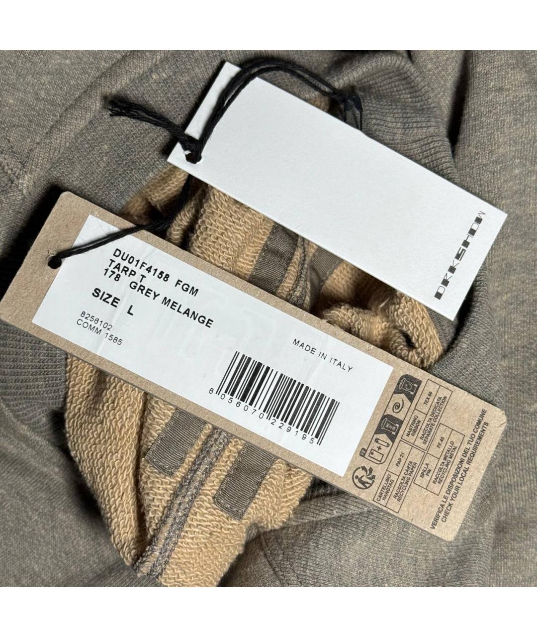RICK OWENS DRKSHDW Серая хлопковая майка, фото 5