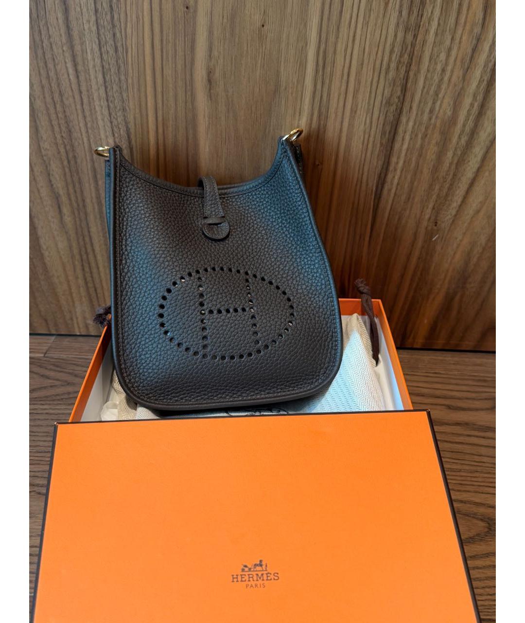 HERMES Коричневая кожаная сумка через плечо, фото 4
