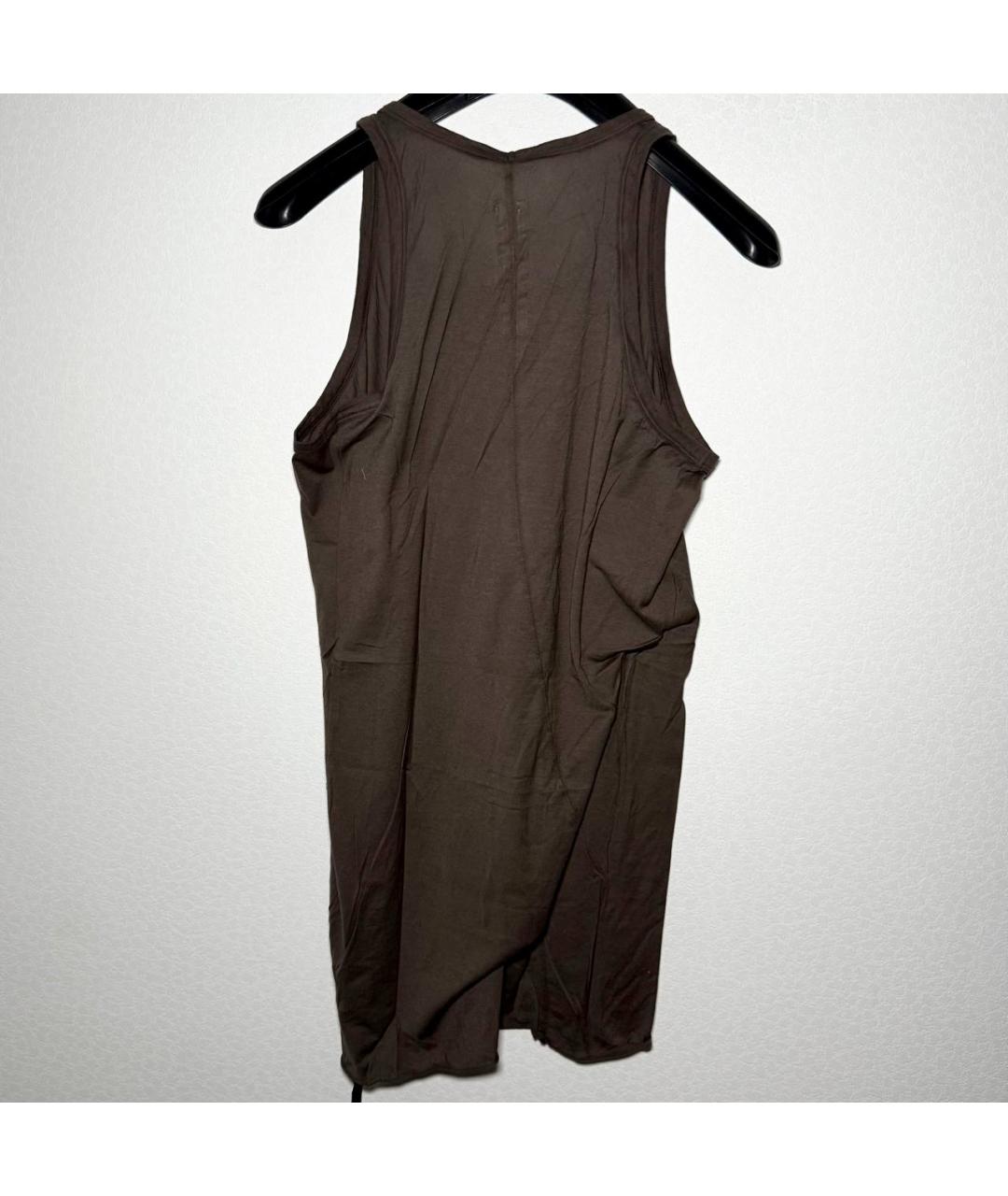 RICK OWENS DRKSHDW Коричневая хлопковая майка, фото 3