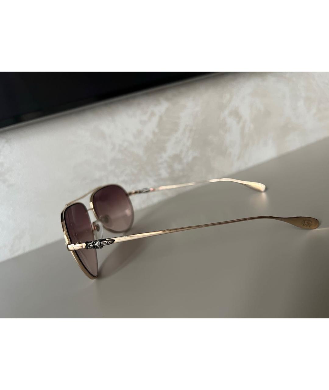 CHROME HEARTS Золотые металлические солнцезащитные очки, фото 2